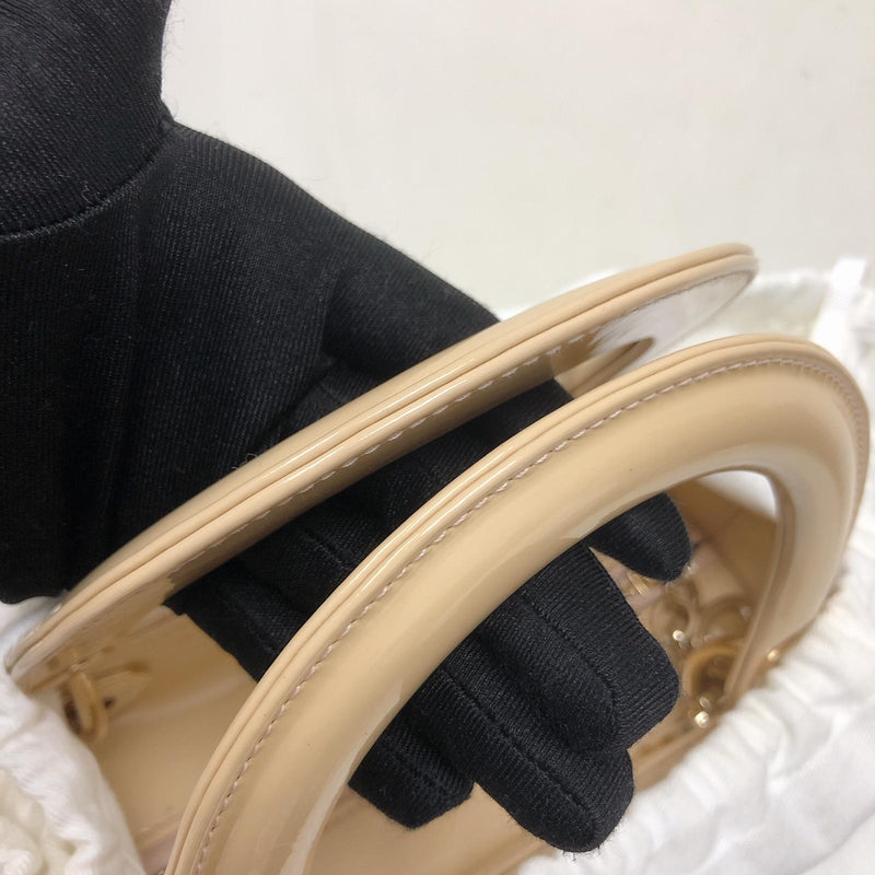 Lady Dior Patent Cannage Medium Bag in Beige