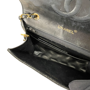 Quilted Patent Leather Envelope Flap Black