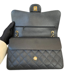 Classic Double Flap Jumbo Black Caviar GHW