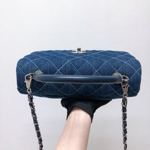Blue Denim Quilted Medium Coco Handle Flap