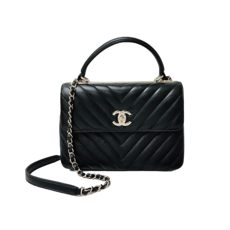 Small Trendy CC Lambskin Black