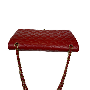 Double Flap Maxi Lambskin Red GHW