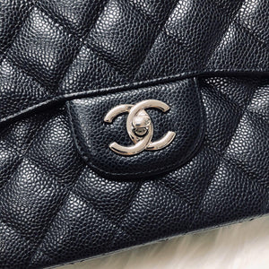 Classic Double Flap Jumbo Bag in Black Caviar with SHW