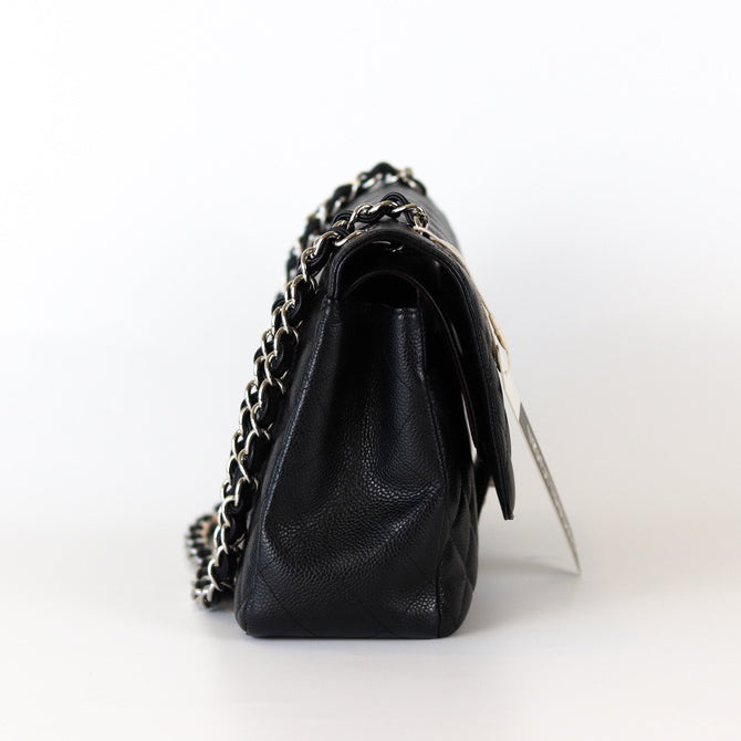 Jumbo Classic Flap Black Caviar Leather with SHW