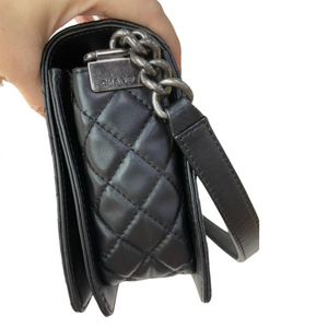 Limited Edition Enchained Medium Boy Calfskin Black RHW