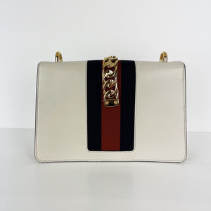 Sylvie Small Shoulder Bag in White GHW