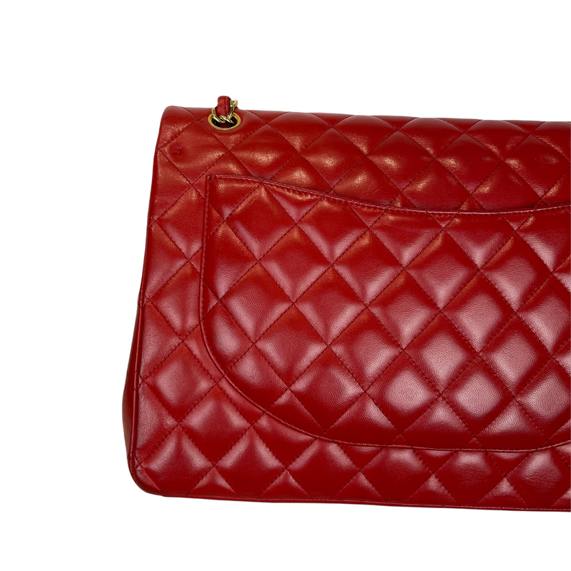Double Flap Maxi Lambskin Red GHW
