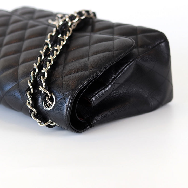 Jumbo Classic Flap Black Caviar Leather with SHW