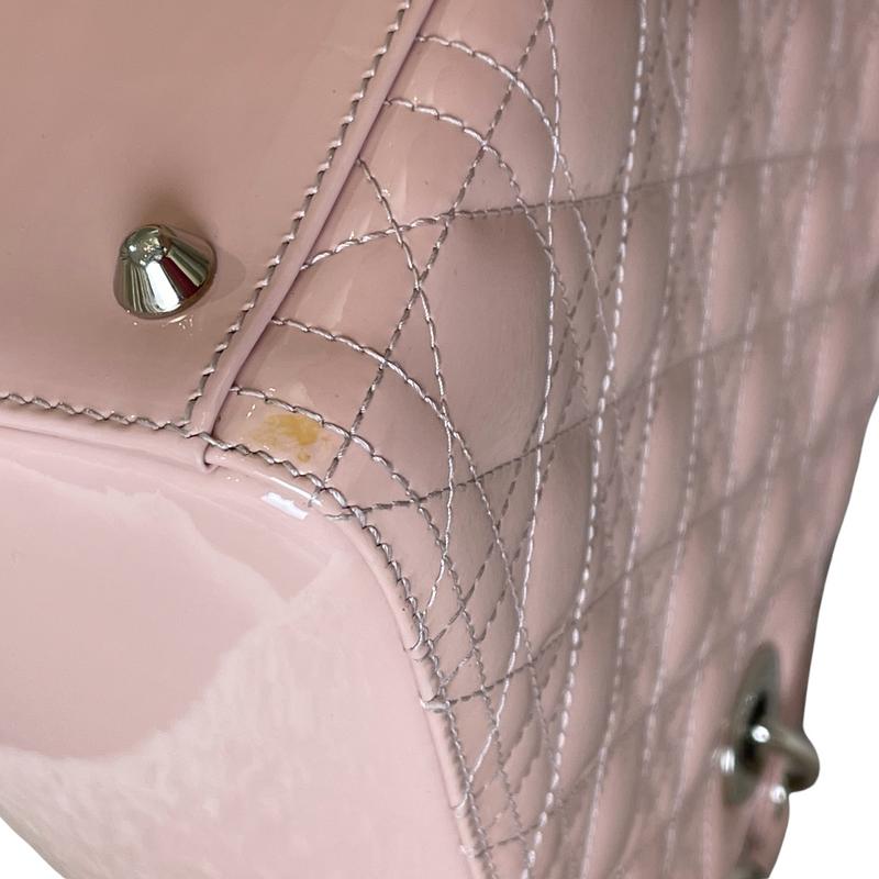 Lady Dior Large Patent Pink SHW