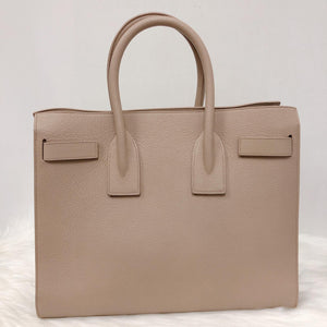 Yves Saint Laurent Classic Small Sac De Jour in Beige Grained Leather