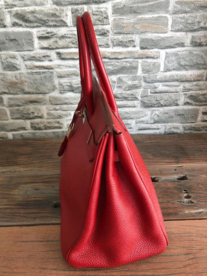 Birkin 35 Rouge Garance Togo K-Stamp with Palladium HDW