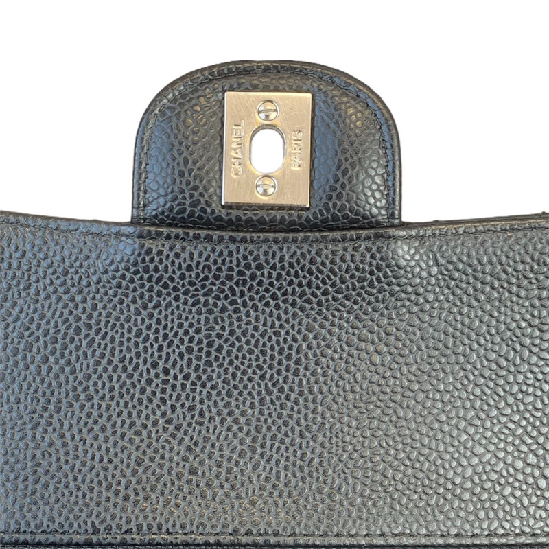 Classic Flap Caviar Medium Black SHW