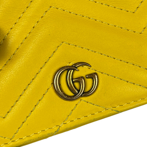 GG Marmont Card Case Wallet in Yellow with GHW