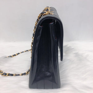 Vintage Rare Flap Bag Quilted Lambskin Medium Black