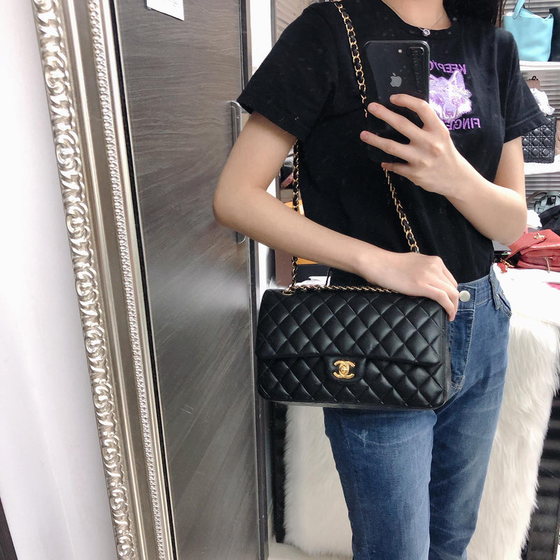 Classic Flap Black Medium Lambskin GHW