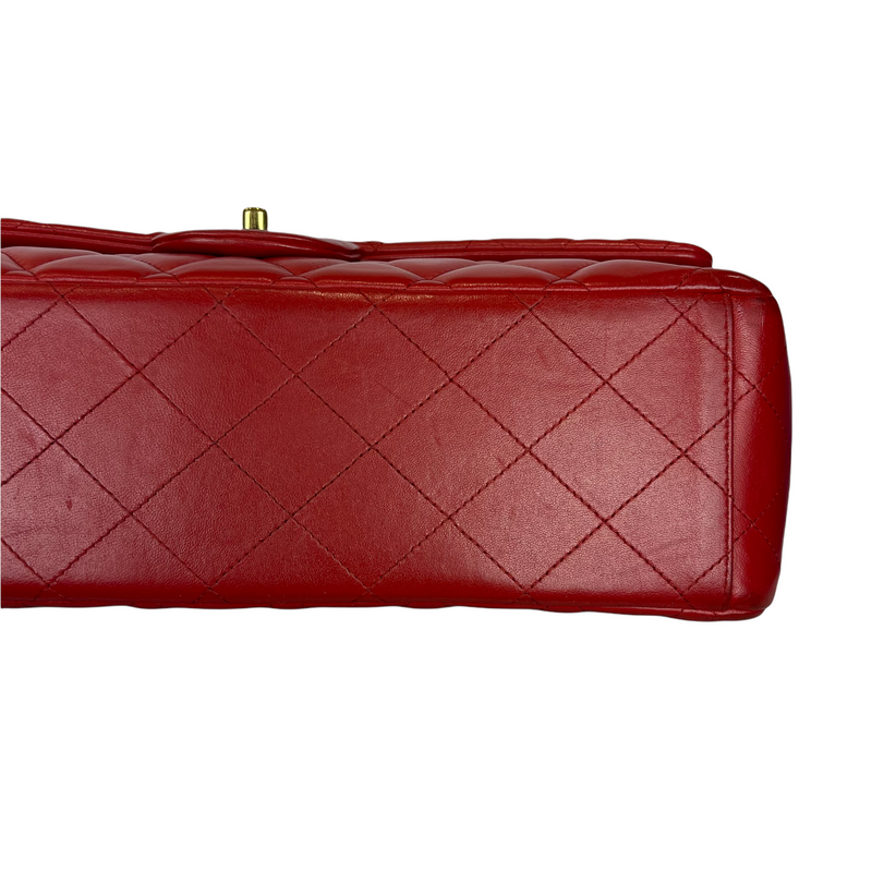 Double Flap Maxi Lambskin Red GHW