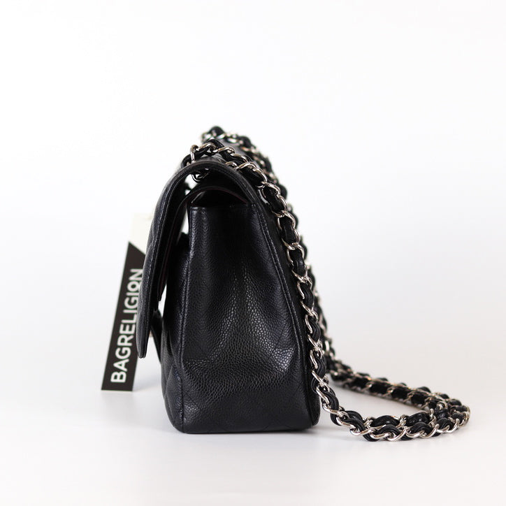 Jumbo Classic Flap Black Caviar Leather with SHW