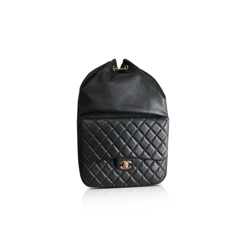 CHANEL Lambskin Quilted Large in Seoul Backpack Black 1291813