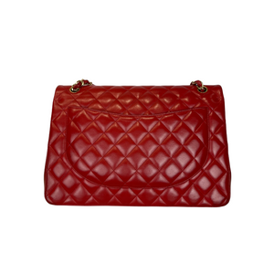 Double Flap Maxi Lambskin Red GHW