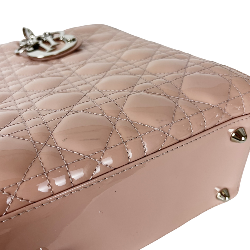 Lady Dior Large Patent Pink SHW