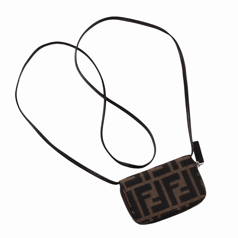 Zucca Monogram Crossbody Card Holder Pouchette with Strap