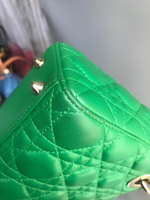 Cannage Green Lambskin Lucky Badges My Lady Dior