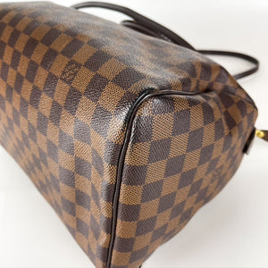 Damier Ebene Speedy 30 Canvas Bag with Strap