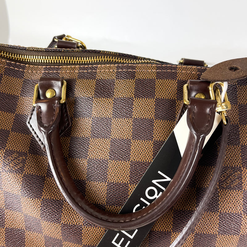 Louis Vuitton Speedy Bandouliere 25 Damier Ebene Canvas GHW