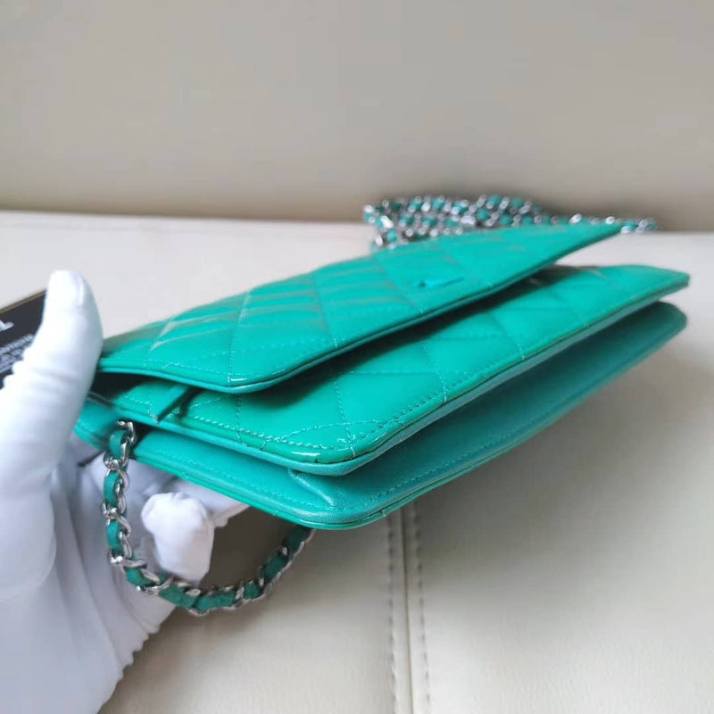 Patent Leather Quilted WOC SHW Teal