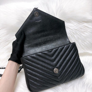 Medium College Leather Bag Black