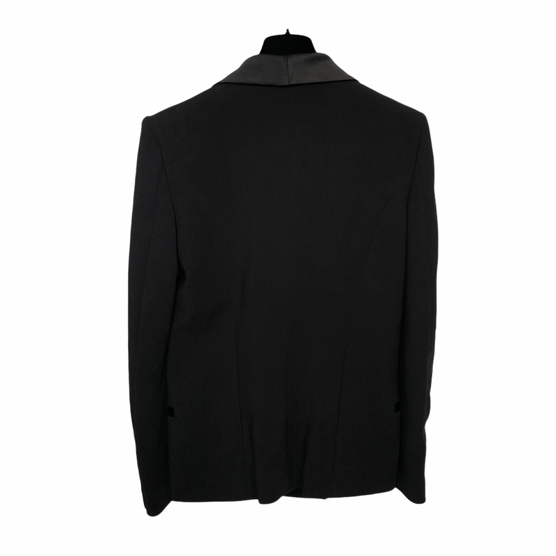 Black Double Breasted Blazer with Silk Lapel