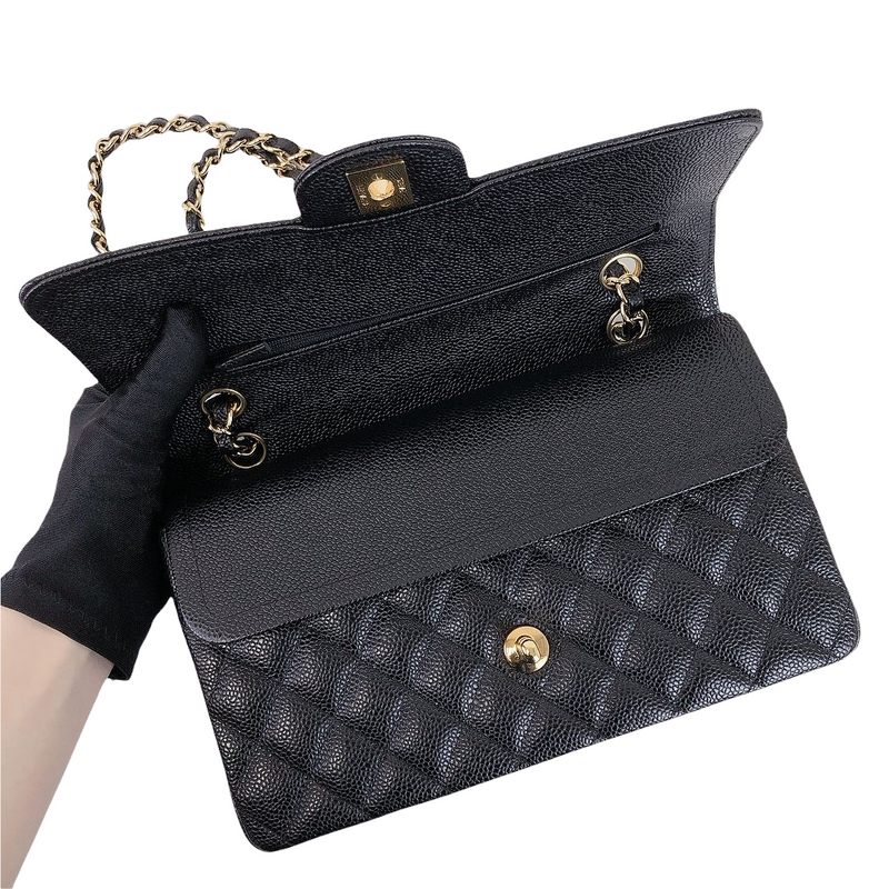 Classic Flap Caviar Medium Black GHW