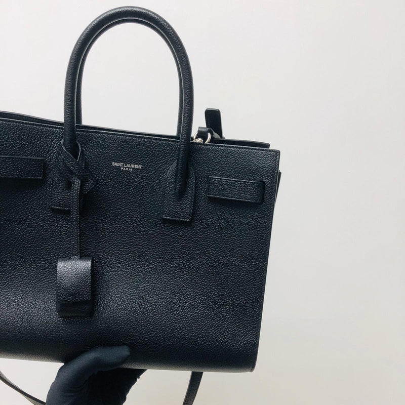 Baby Sac De Jour in Black Grained Leather