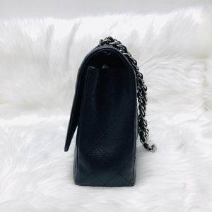 Classic Single Flap Maxi in Black Caviar Leather with SHW