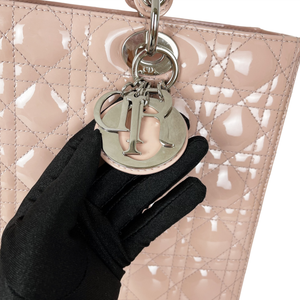 Lady Dior Large Patent Pink SHW