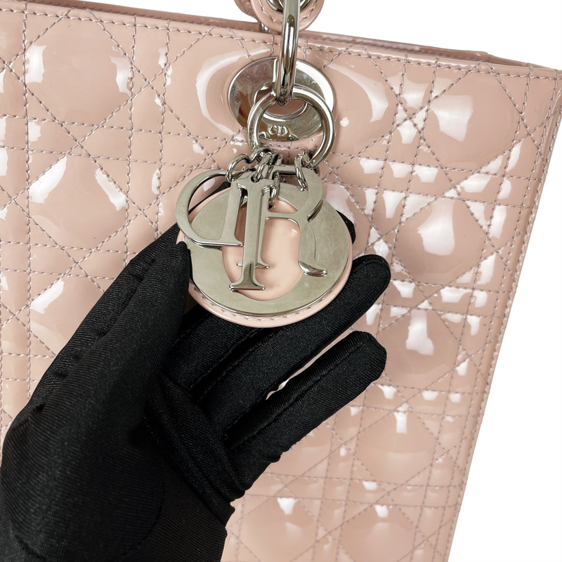 Lady Dior Large Patent Pink SHW