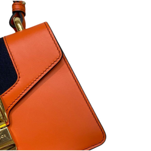 Sylvie Flap Mini Leather Orange GHW
