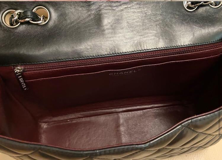 Jumbo Single Flap in Black Lambskin with SHW