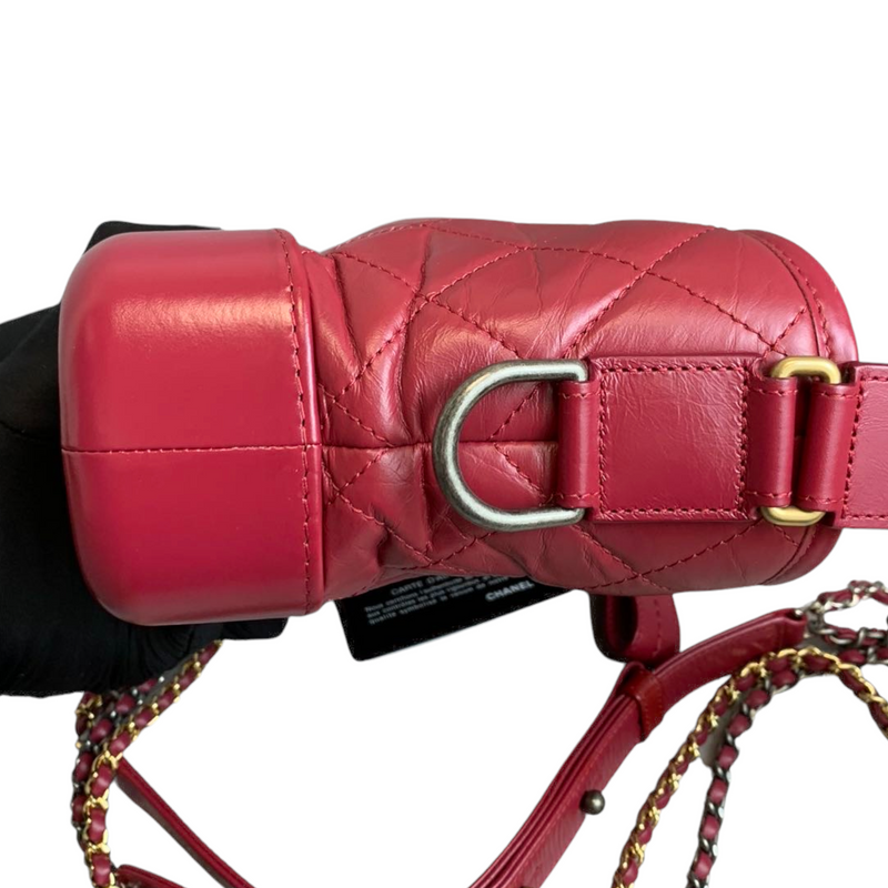 Chanel Gabrielle red calfskin Small Hobo Shoulder Bag!