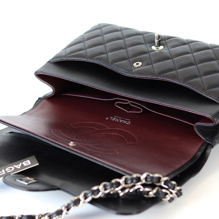 Jumbo Classic Flap Black Caviar Leather with SHW