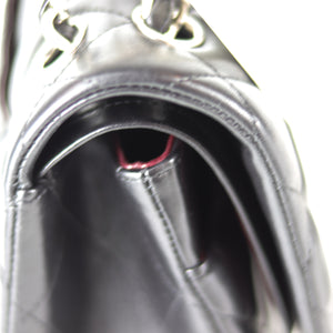 Jumbo Double Flap in Black Lambskin with SHW