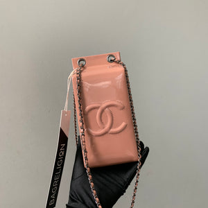 Rare CC Milk Carton Patent Chain Crossbody Bag in Pink