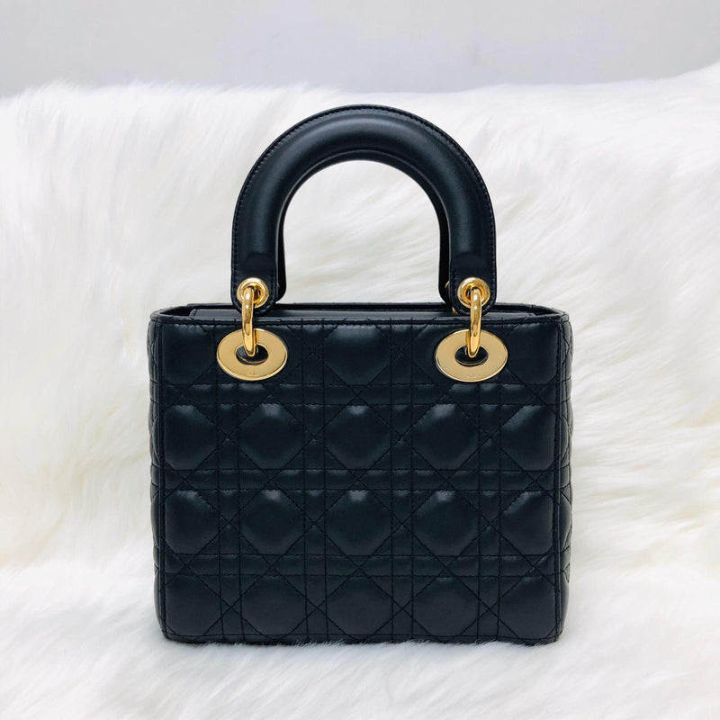 Cannage Lambskin Lucky Badges My Lady Dior Small Black