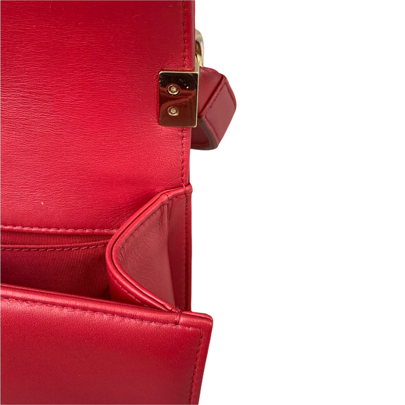 Old Medium Boy Chevron Calfskin Red GHW