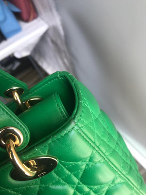 Cannage Green Lambskin Lucky Badges My Lady Dior