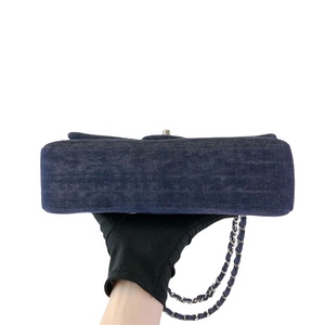 Tweed/Denim Medium Classic Flap Blue