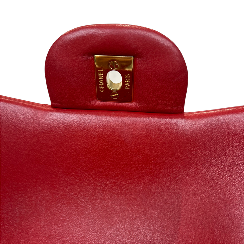Double Flap Maxi Lambskin Red GHW