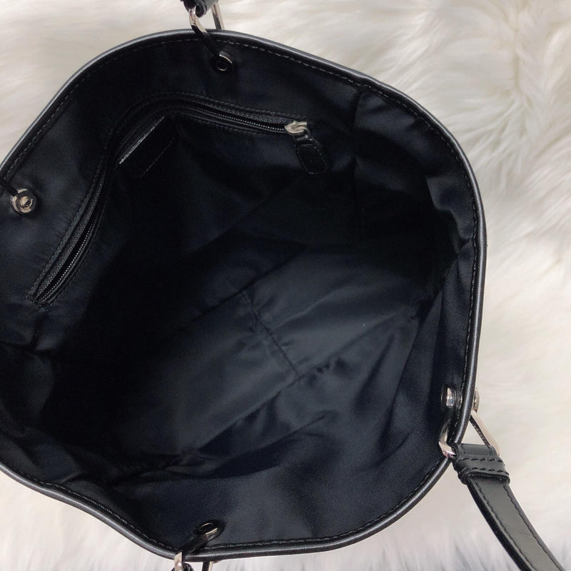 Vintage Black Jacquard Fabric Diorissimo Tote