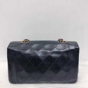 Small Classic Diana flap Black Lambskin GHW