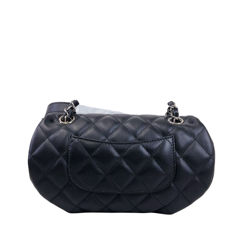 Chanel Black Quilt CC Logo Two-Way Chain Handle Bag